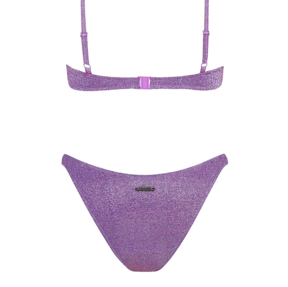 Violet sparkle Cheeky Bathing suit bottom - Picture 4 of 7